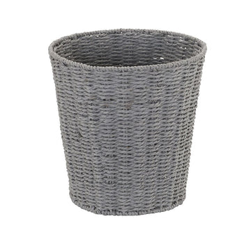 Richkins Paper Rope 3 Gallon Gray Round Waste Basket